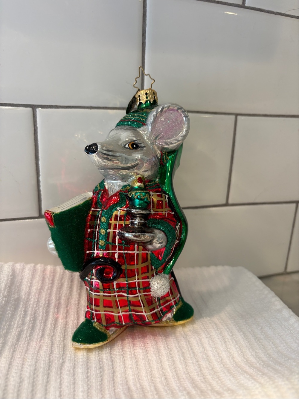 Christopher Radko vintage “Winters Nap” glass ornament.  Excellent condition.